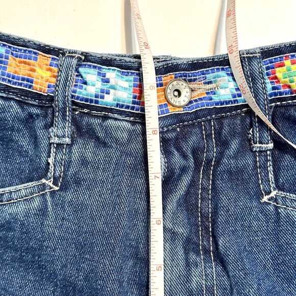 R.V.T. Jean Co Size 9/10 Womens Juniors Jeans Blue Straight Leg Embroidered Y2K - Picture 9 of 16